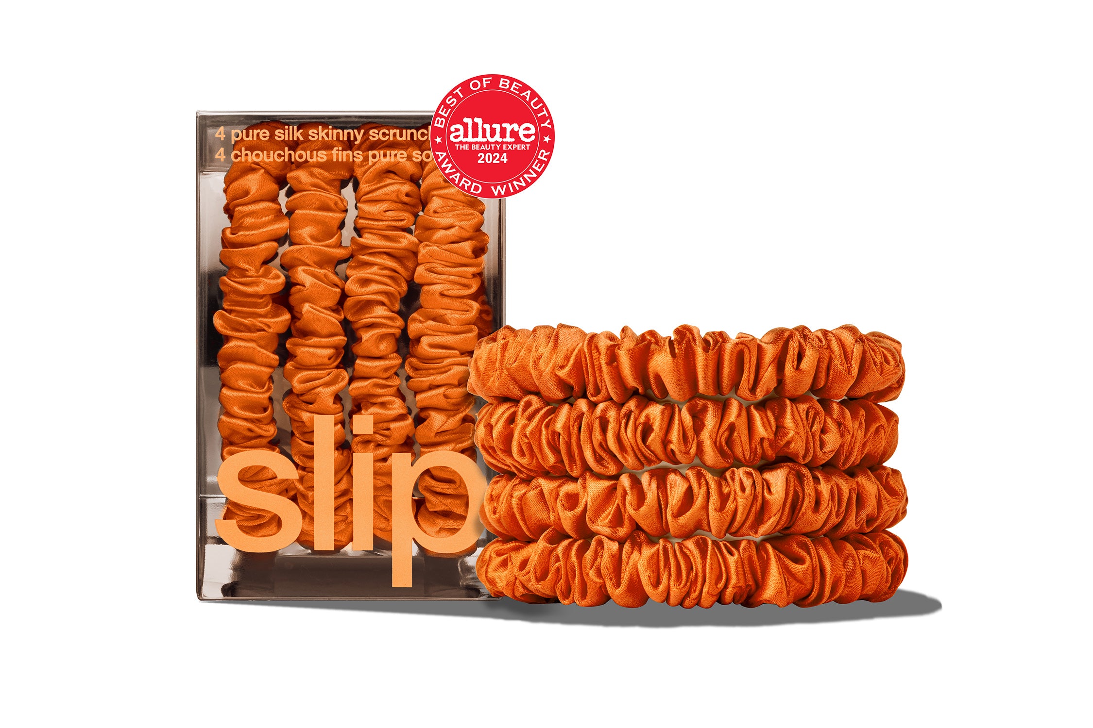 Slip Skinny Scrunchies chouchou soie Orange lot 4
