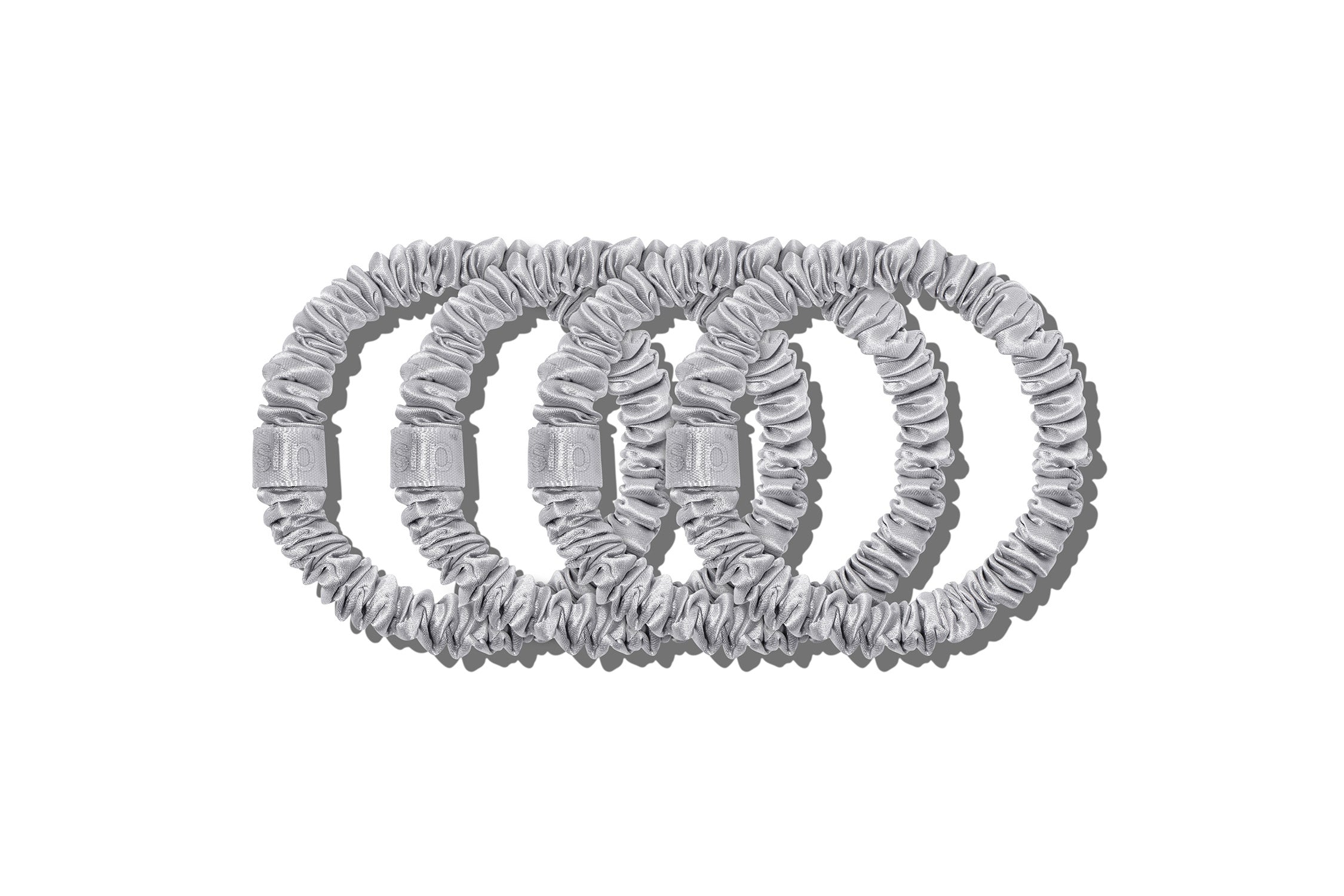 Slip Skinny Scrunchies Silver chouchou soie lot 4