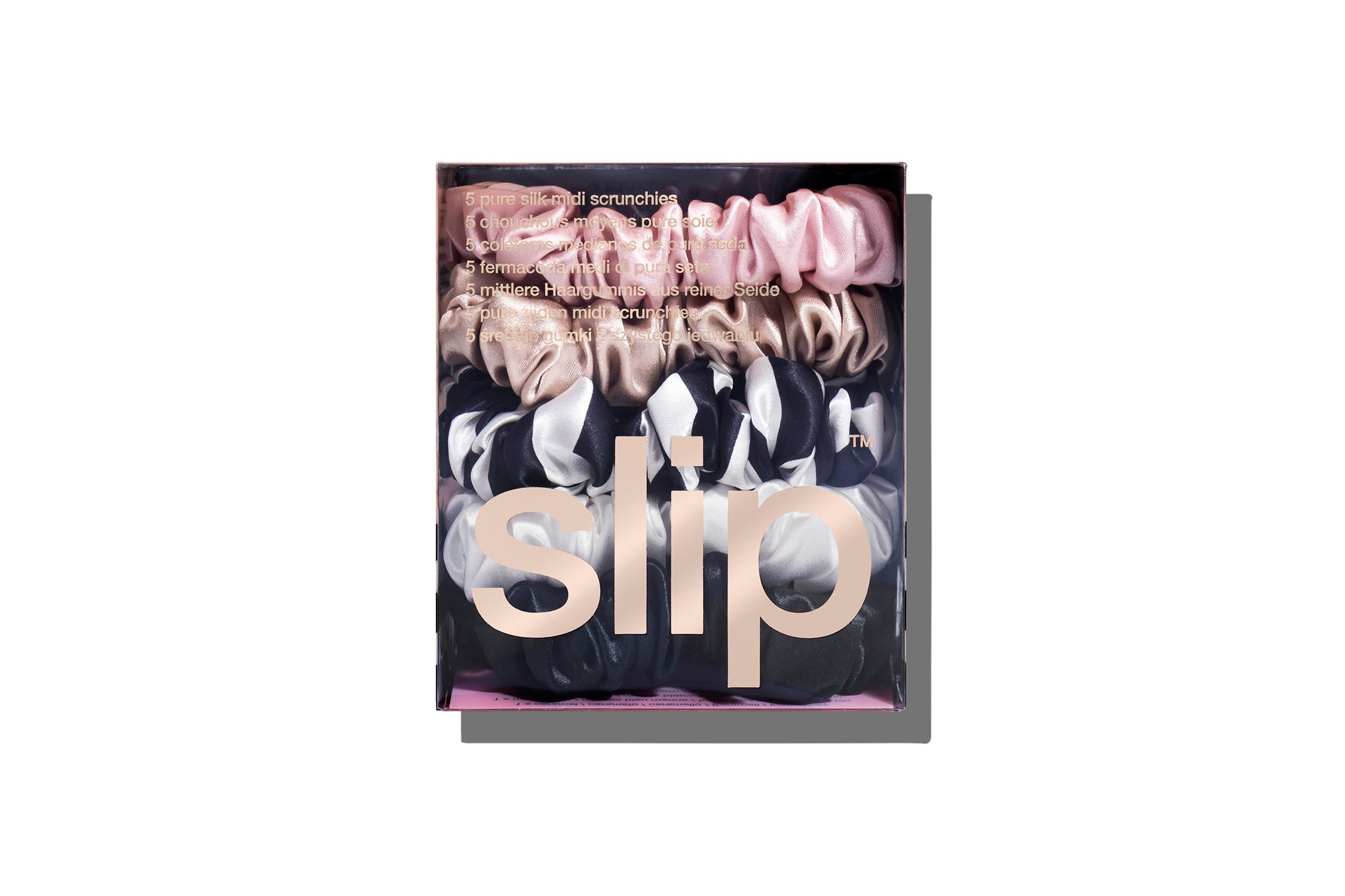 Slip Midi Scrunchies chouchou soie multi 5 pièces