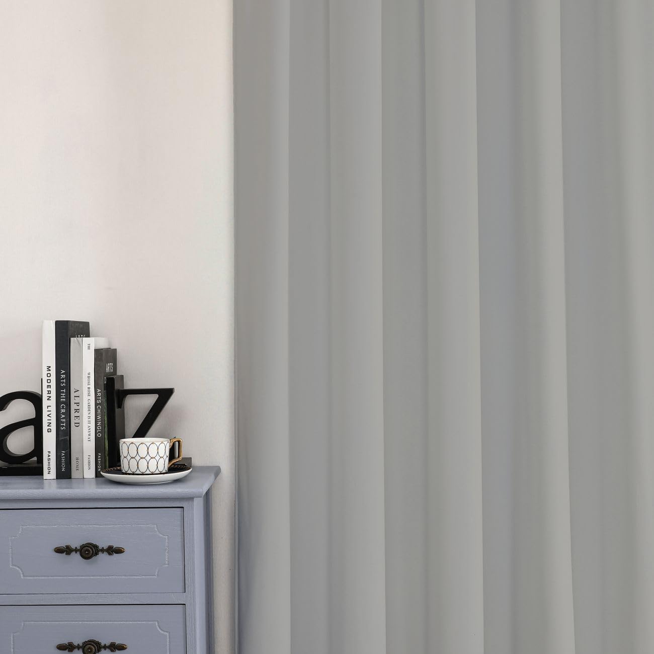 Texpot Vorhänge rideau velours gris clair opaque 140x245 cm