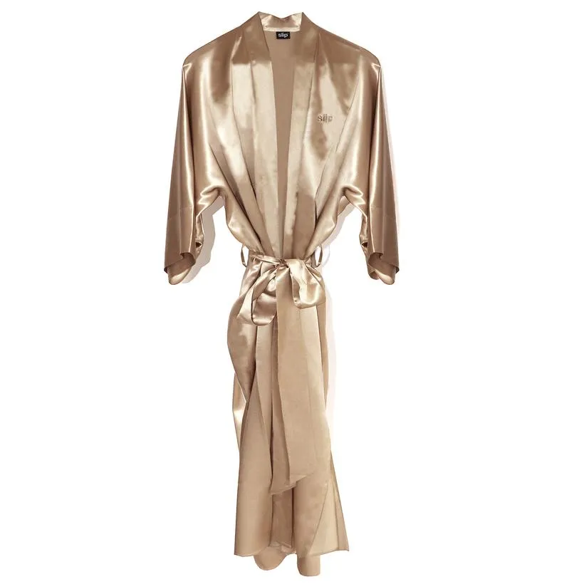 Slip Long Robe peignoir soie caramel 100% soie