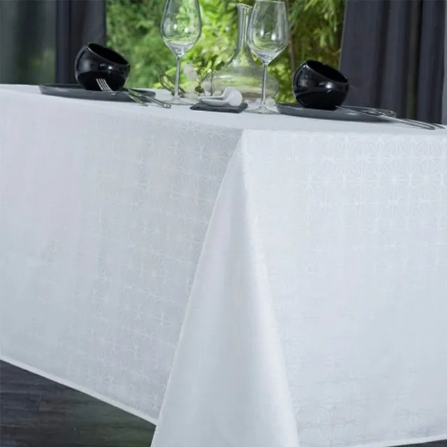 Lingorama Venezia nappe rectangle blanc polyester anti-tache