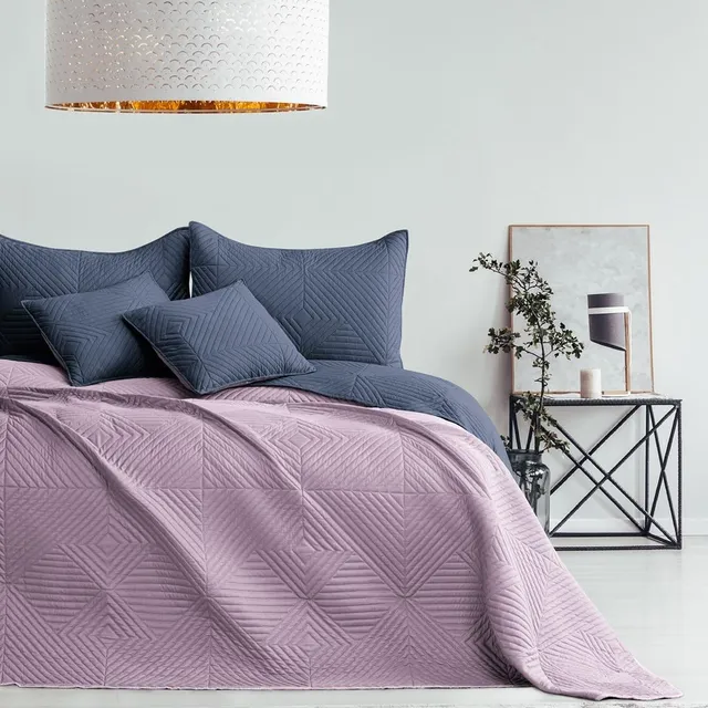 TEXPOT Bettdecken jeté lit 240x260 cm anthracite lilas