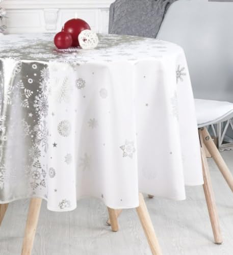 PROMO LINGE Nappes de Fêtes nappe Noël ronde 160cm étoiles