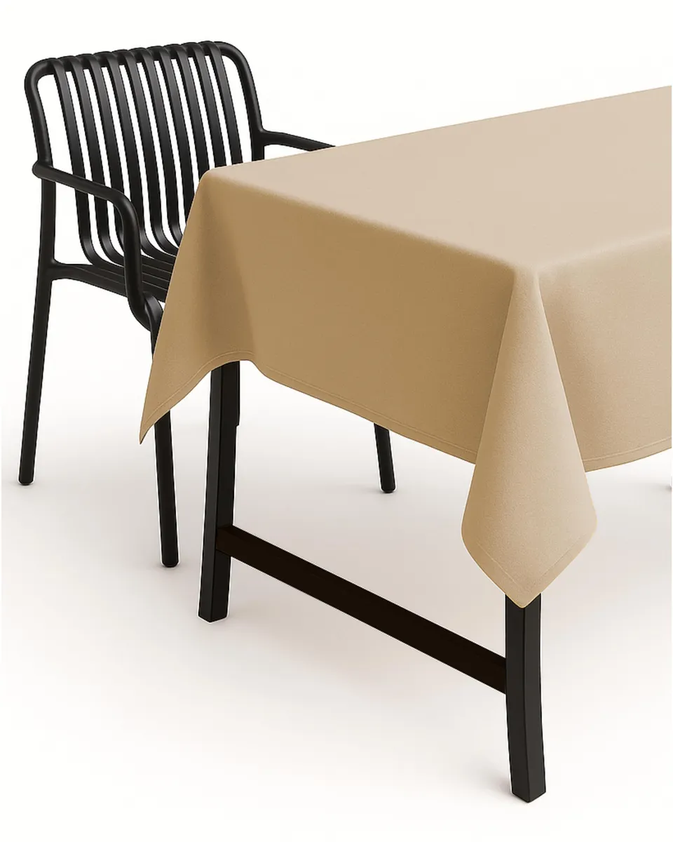 TEXPOT Gartentischdecken nappe ronde 140 sable aspect lin
