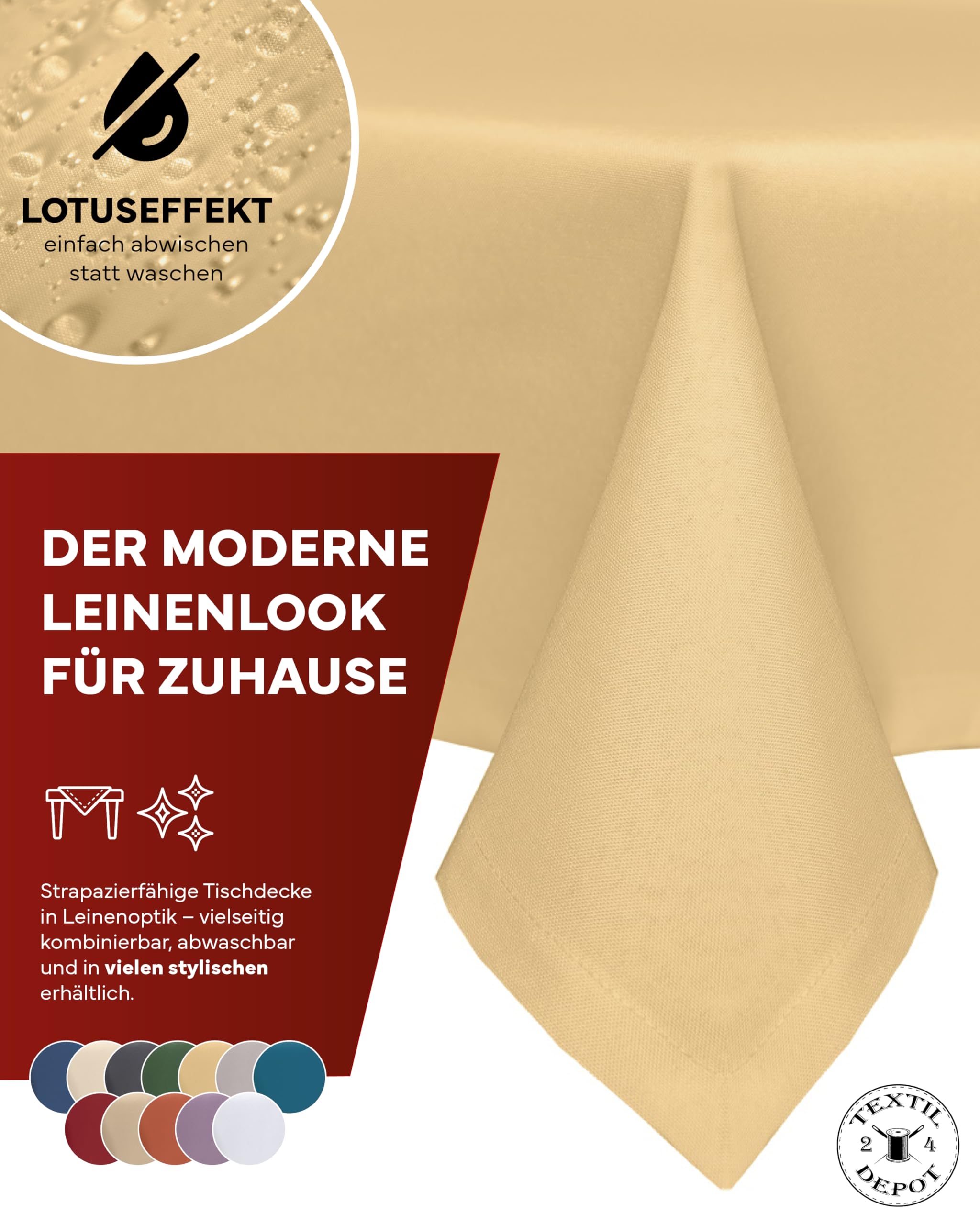Texpot Gartentischdecken nappe ronde 140cm jaune