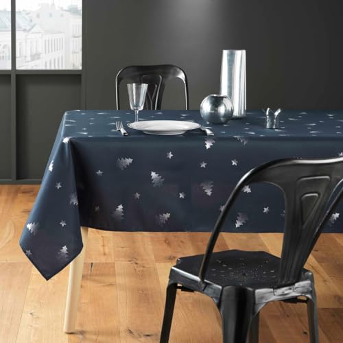 PROMO LINGE Nappes de Fêtes nappe 150x240 cm sapin argent blanc