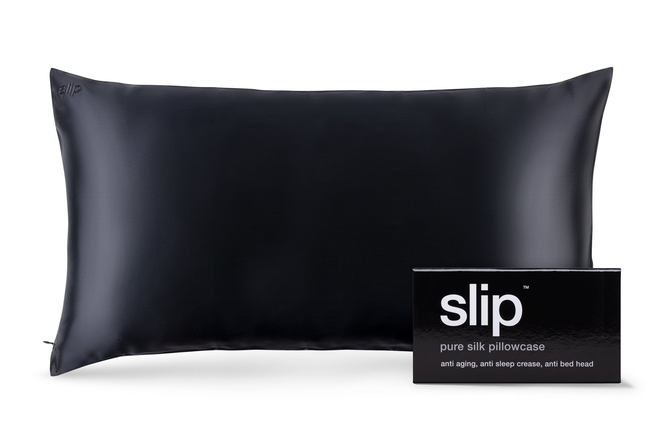 Slip King Zippered Pillowcase Black taie d'oreiller 51x91
