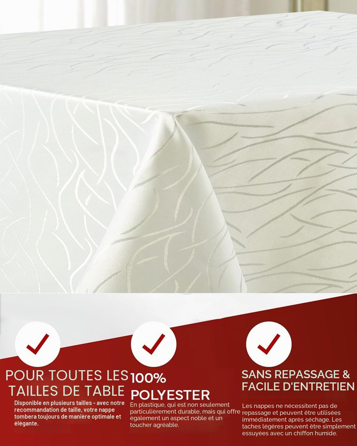 Texpot Gartentischdecken Nappe ovale 160x220 gris rayures