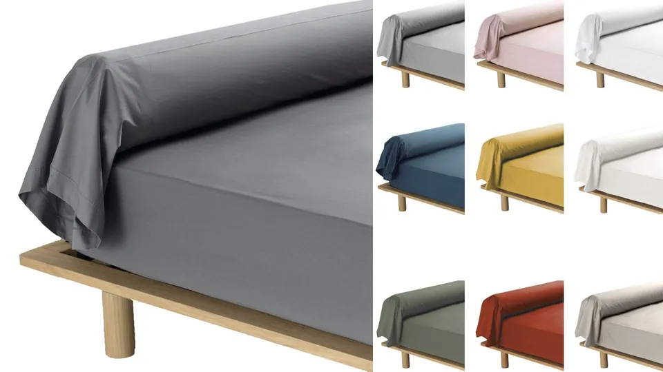 Promo Linge Taies de Traversin percale 85x185 taie anthracite
