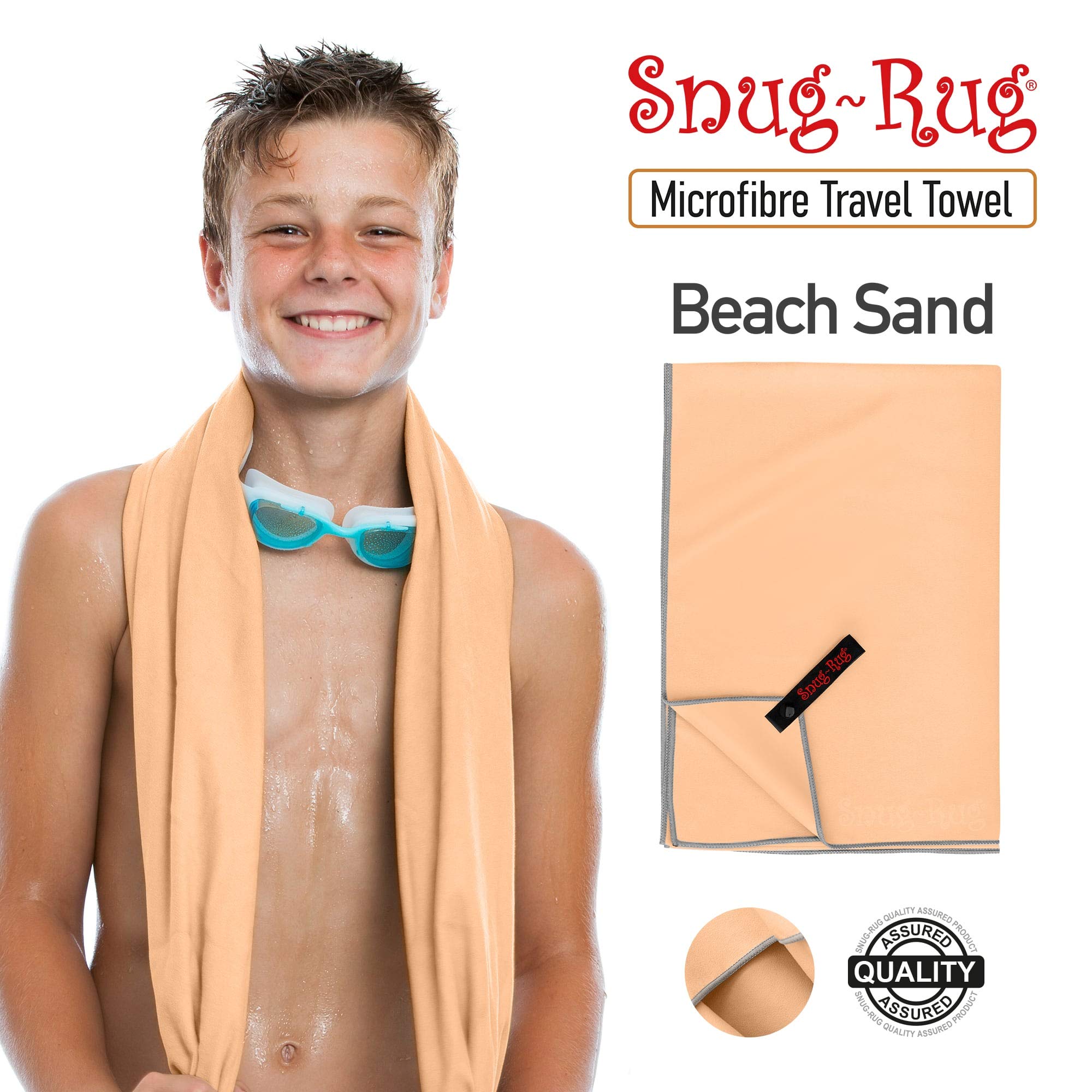 Snug Snug-Rug Microfibre XL 200x90 serviette beige absorbante