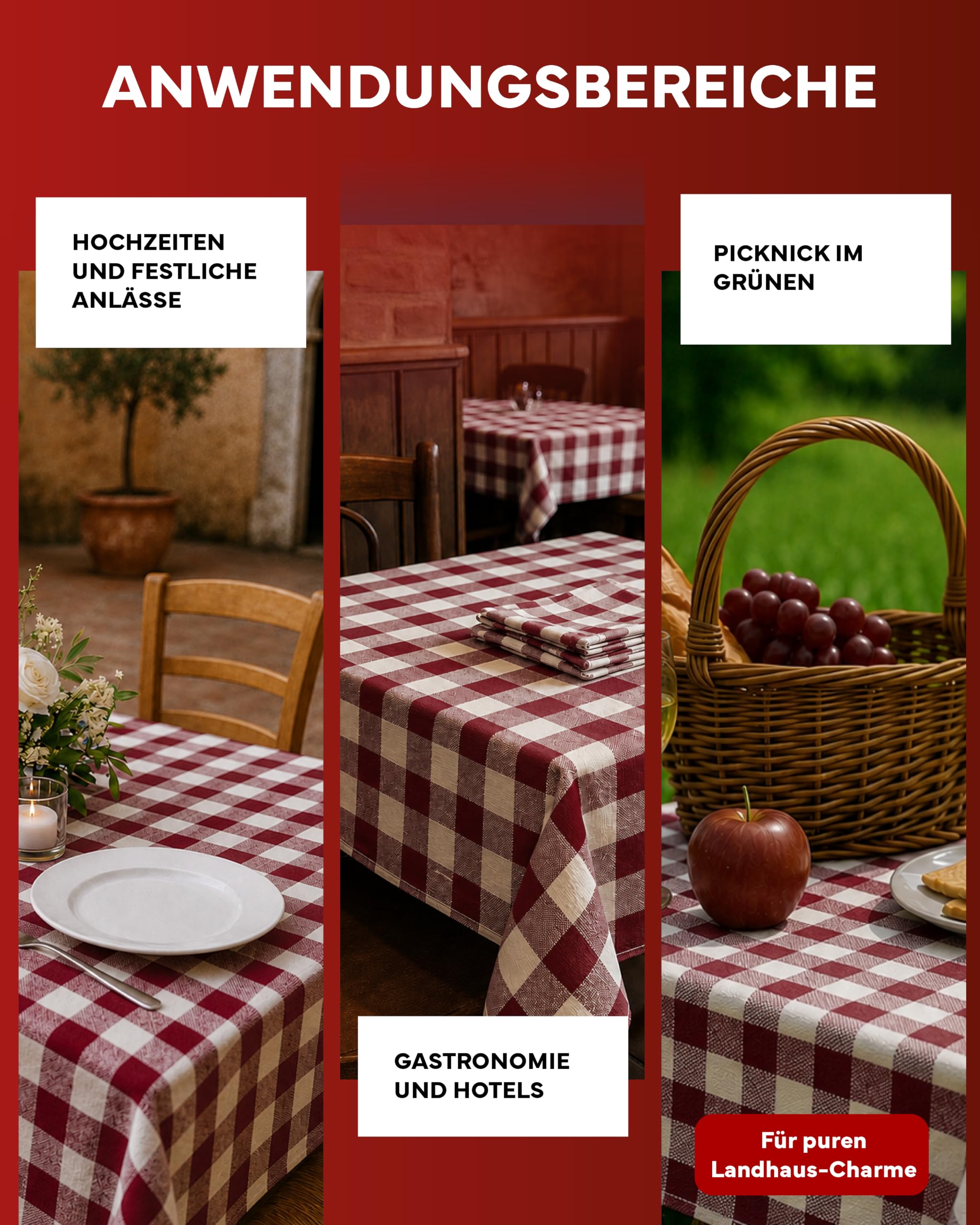 TEXPOT Servietten lot 6 serviettes 60x60 rubis coton