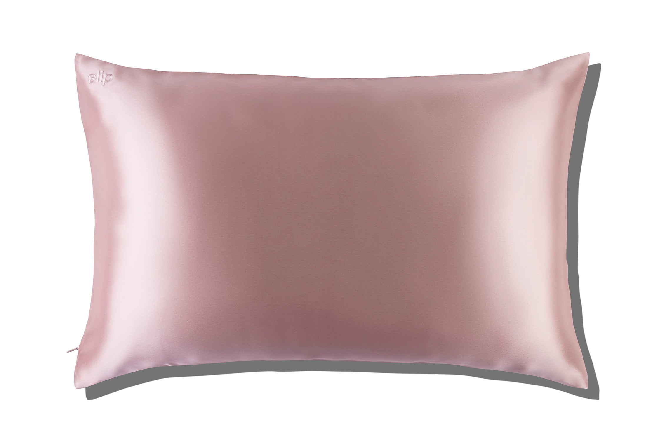 Slip Queen Zippered Pillowcase taie oreiller soie rose 51x76