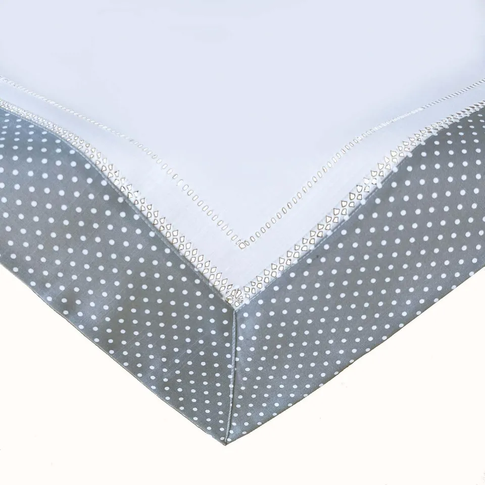 TEXPOT Tischdecken nappe 85x85 pois gris aspect lin