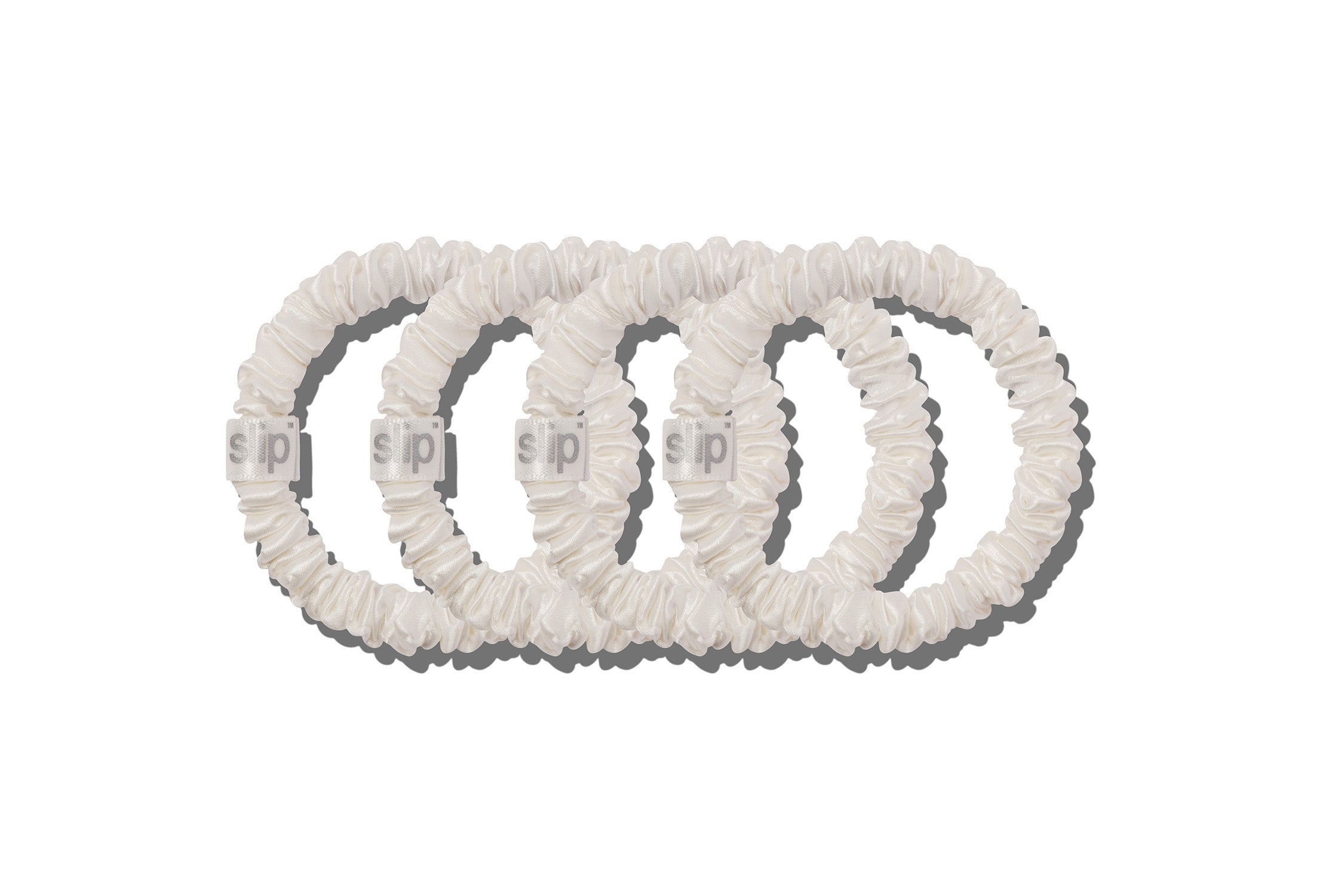 Slip Skinny Scrunchies White chouchou soie lot 4