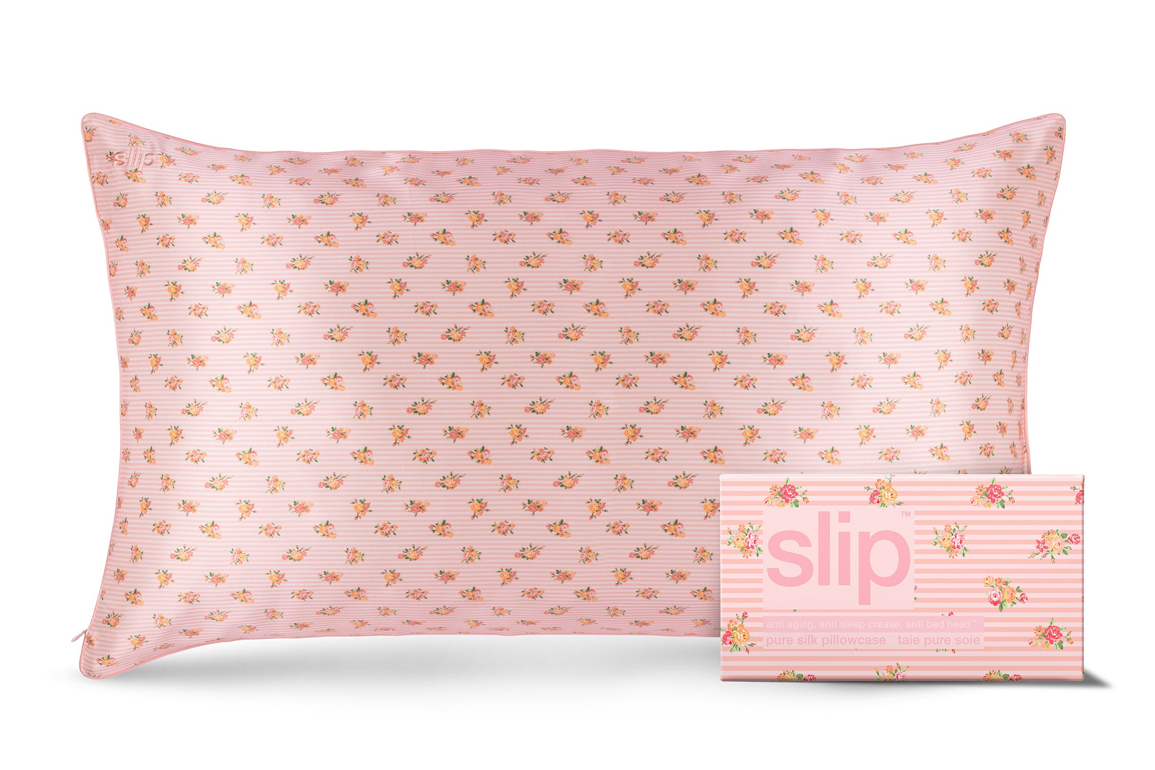 Slip King Zippered Petal taie oreiller soie 51x91