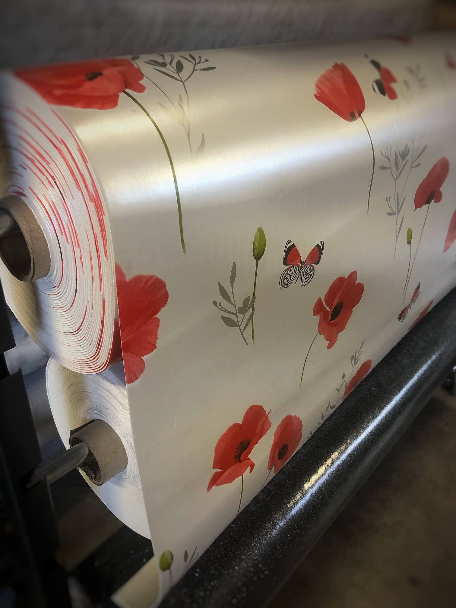 Promo Linge Bulgomme protège table coquelicot 140x140