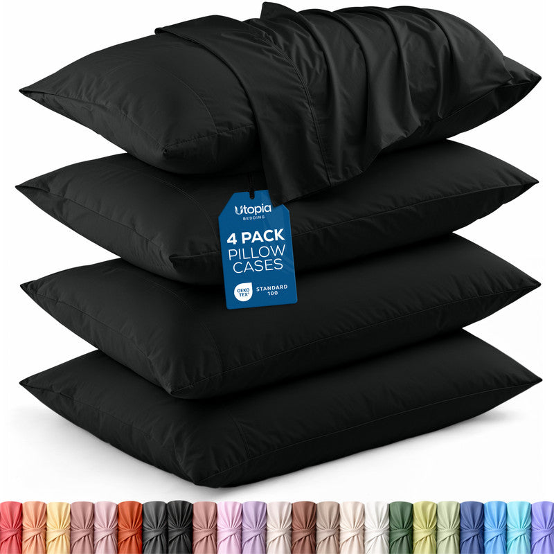 Utopia Bedding Bed Sheets taie microfibre blanc Queen
