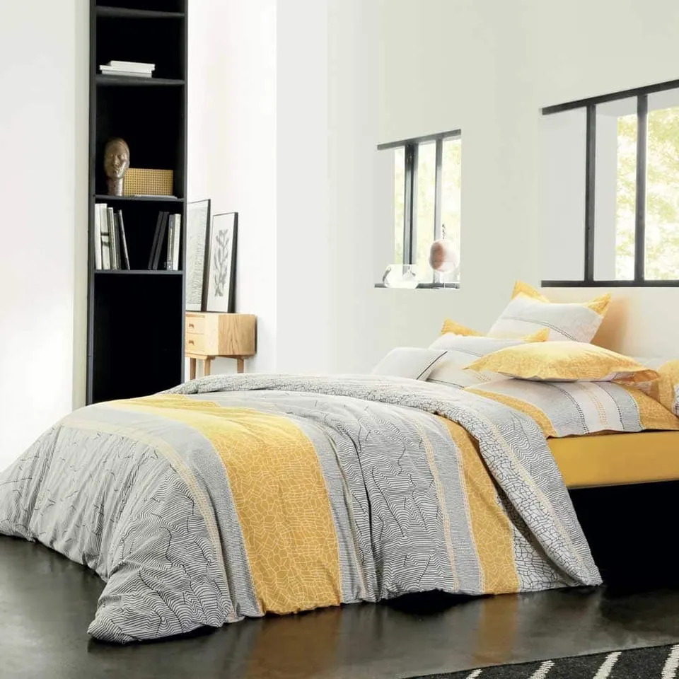 Blanc des Vosges Cadences housse de couette 280x240 percale safran
