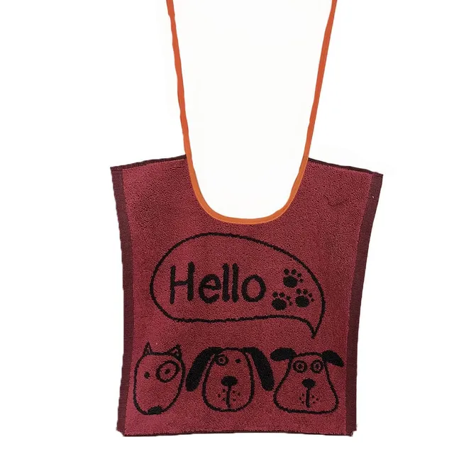 Lingorama Hello Doggy bavoir bébé rose 33x40 coton