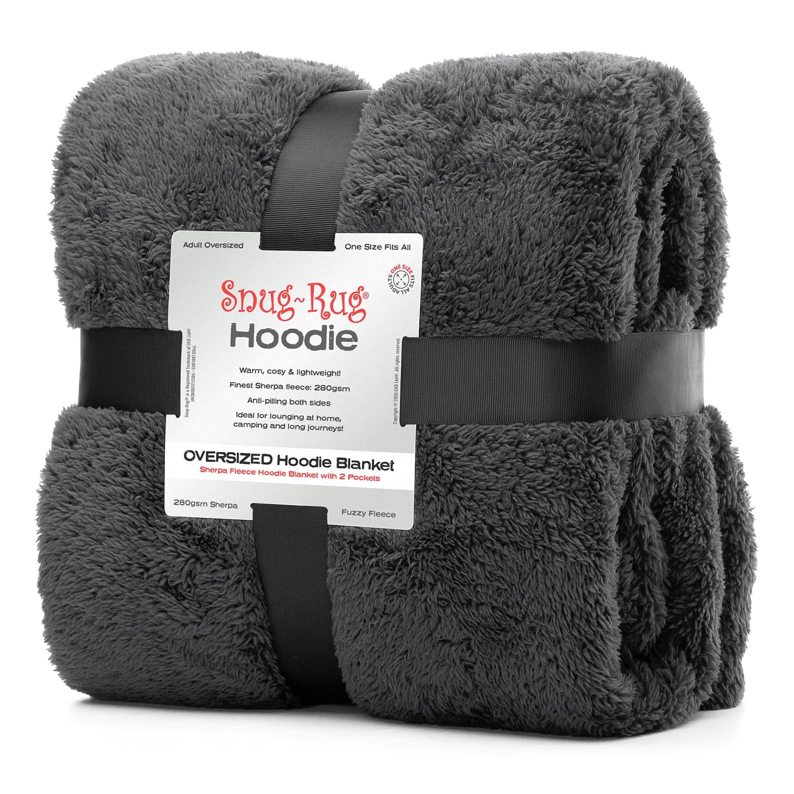 Snug Snug-Rug Hoodie Plaid sweat Gris Ardoise sherpa