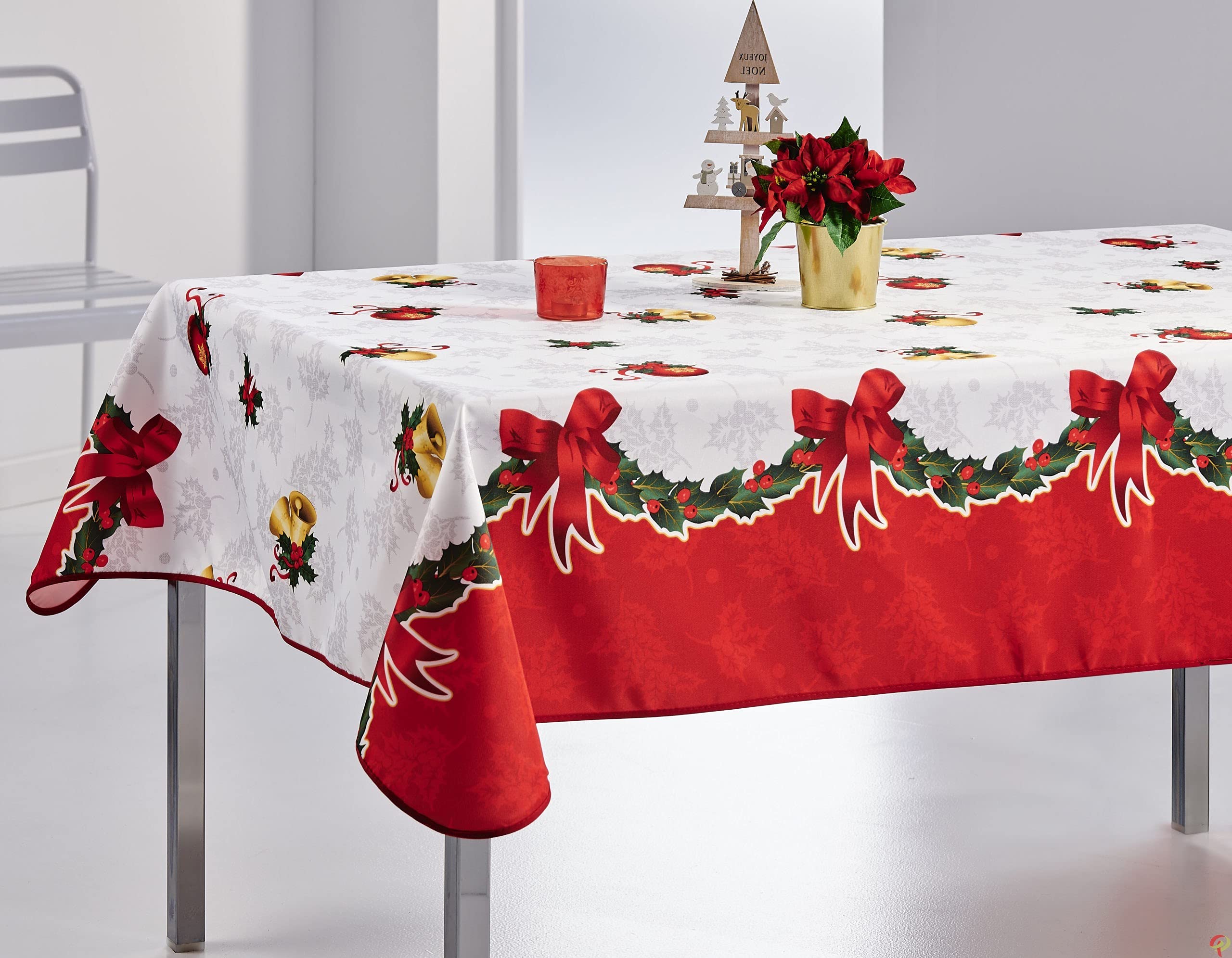 Promo Linge Nappes de Fêtes Nappe Noël 150x350 Cloche