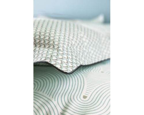Lingorama Tourbillons Taie de traversin 45x190 percale céladon