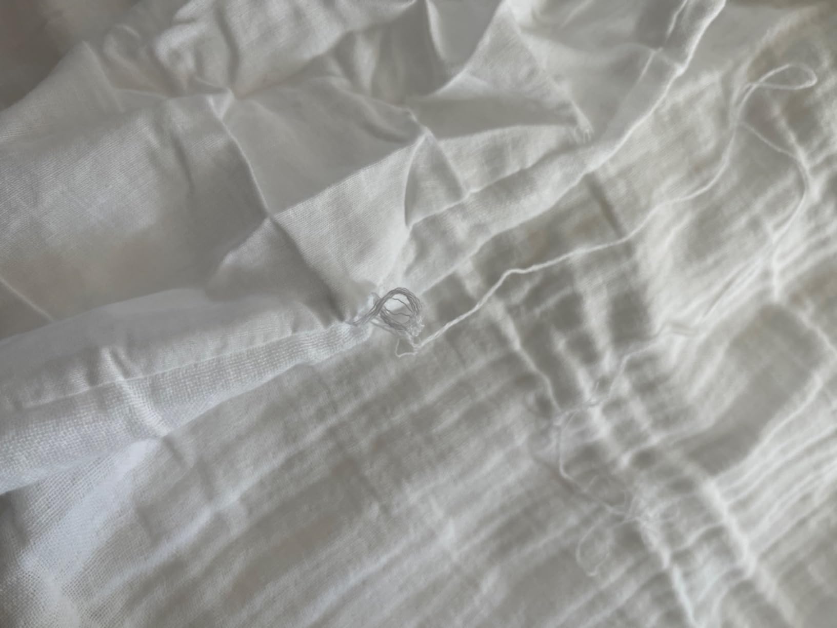 PROMO LINGE Angelina parure lit gaze coton blanc 240x260