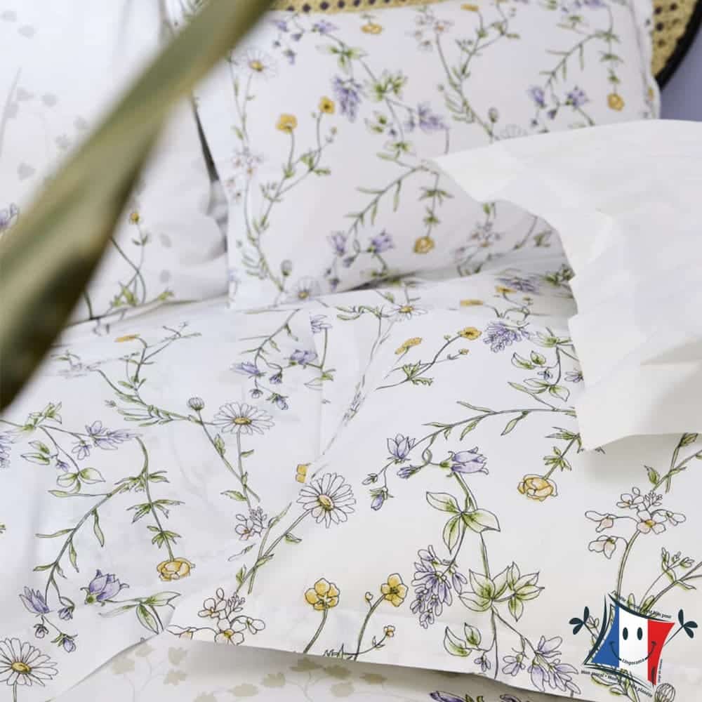 Lingorama Foliflora Tradilinge housse de couette coton 57 fils fleuri
