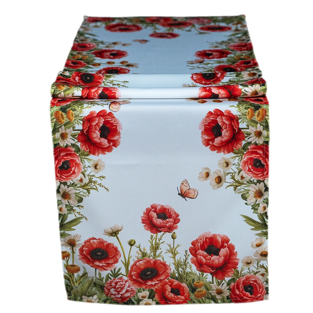 Texpot Tischdecken nappe ronde coquelicots 150x150 cm