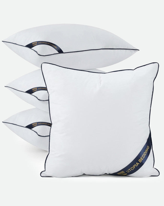 Utopia Bedding Piping Pillow Inserts coussin blanc 45x45 lot 4