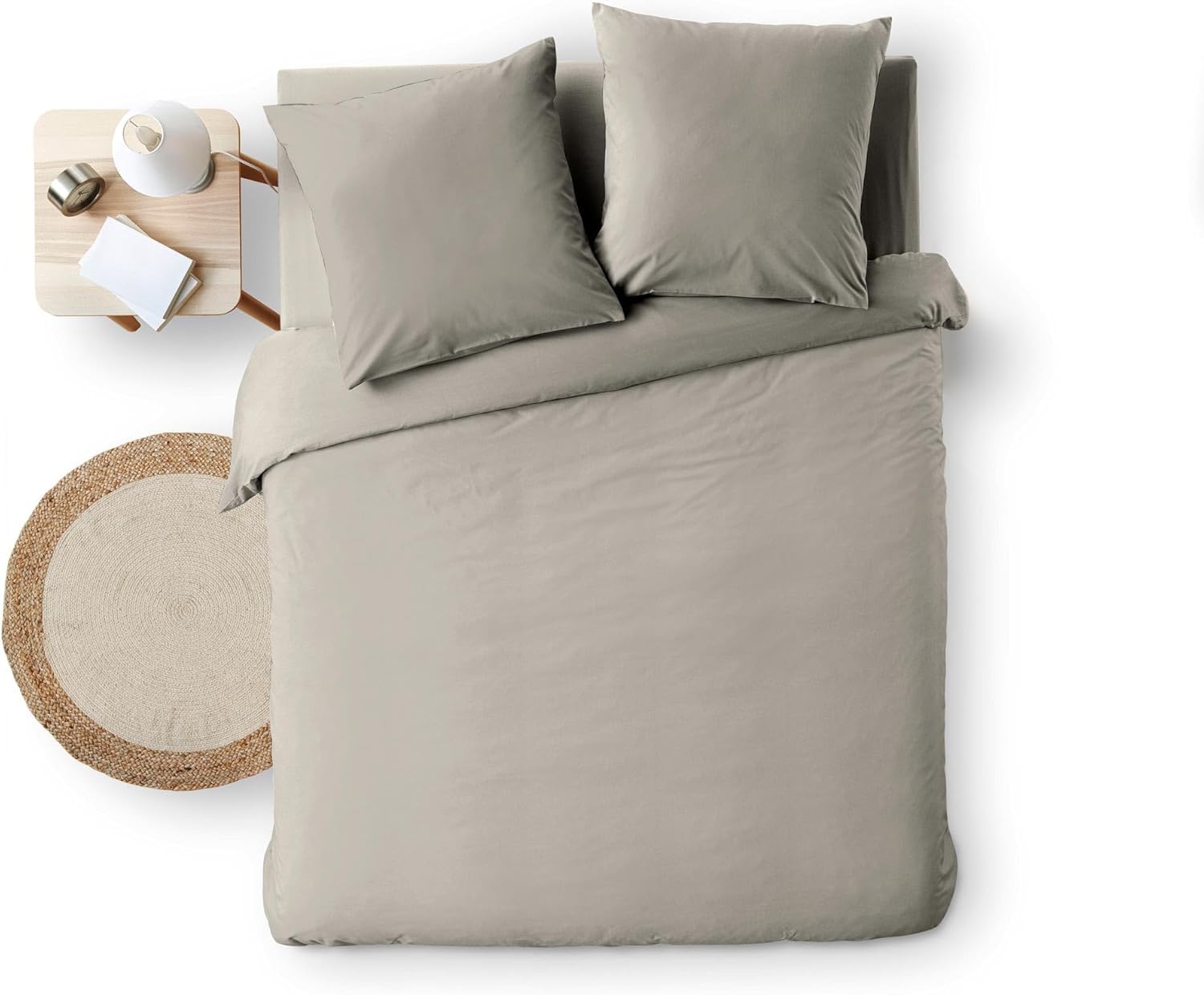 Promo Linge Meline Parure Lit Coton Anthracite 240x220