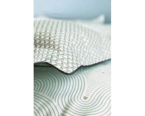 Lingorama Tourbillons Taie de traversin 45x190 percale céladon