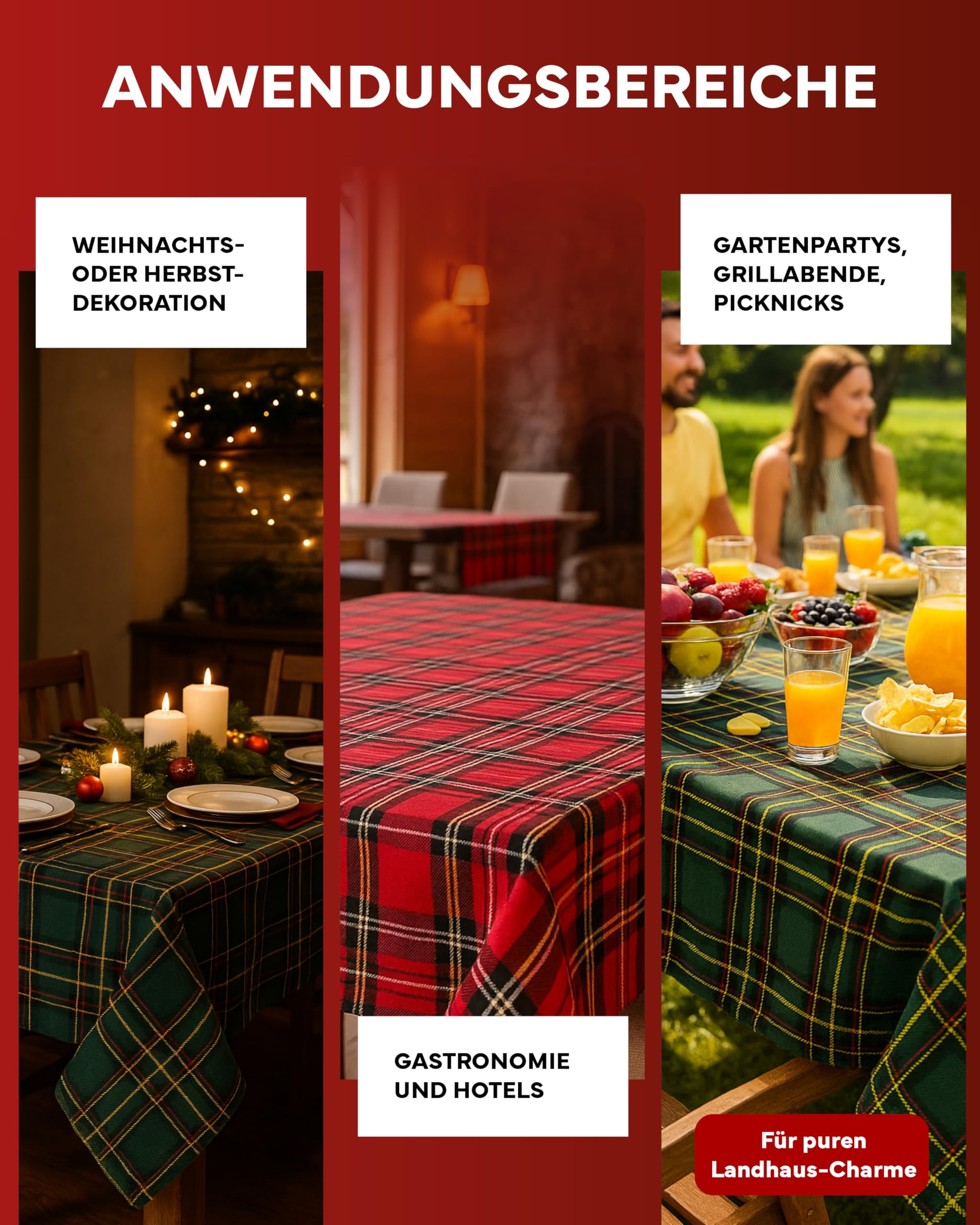 Texpot nappe 80x80 cm carreaux tartan vert polyester