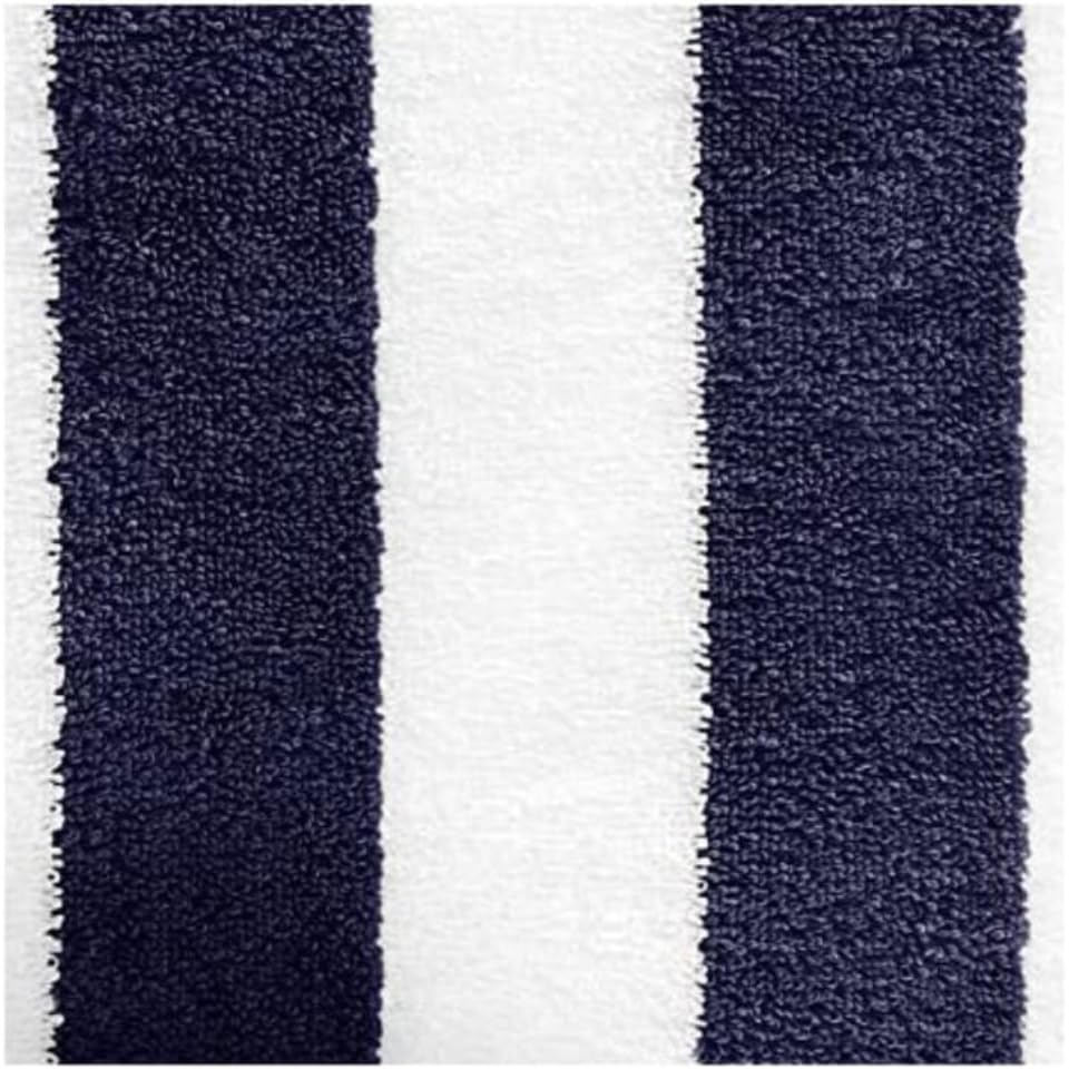 Promo Linge Serviette de Plage 100x180 Marinière Bleu Coton