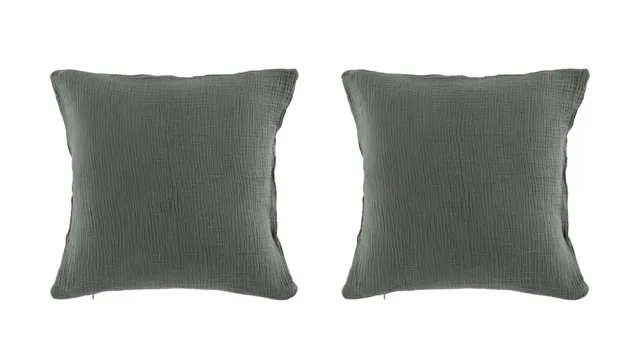 Promo Linge Coussins Angelia 40x40 gaze coton anthracite lot 2