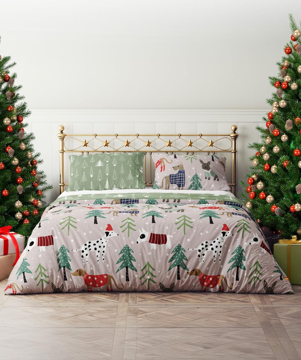 TEXPOT Bettwäsche parure Noël 220x200 pain d’épice microfibre