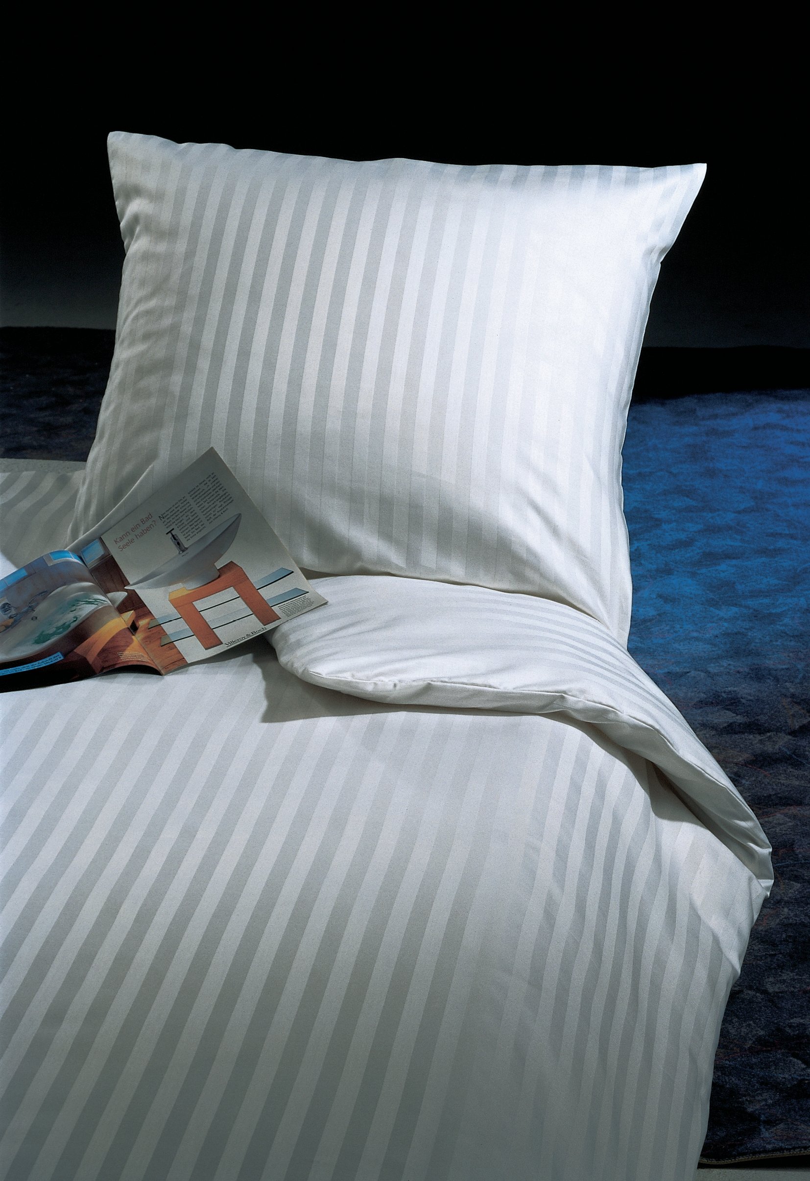 TEXPOT taie oreiller blanche rayures 80x60 coton