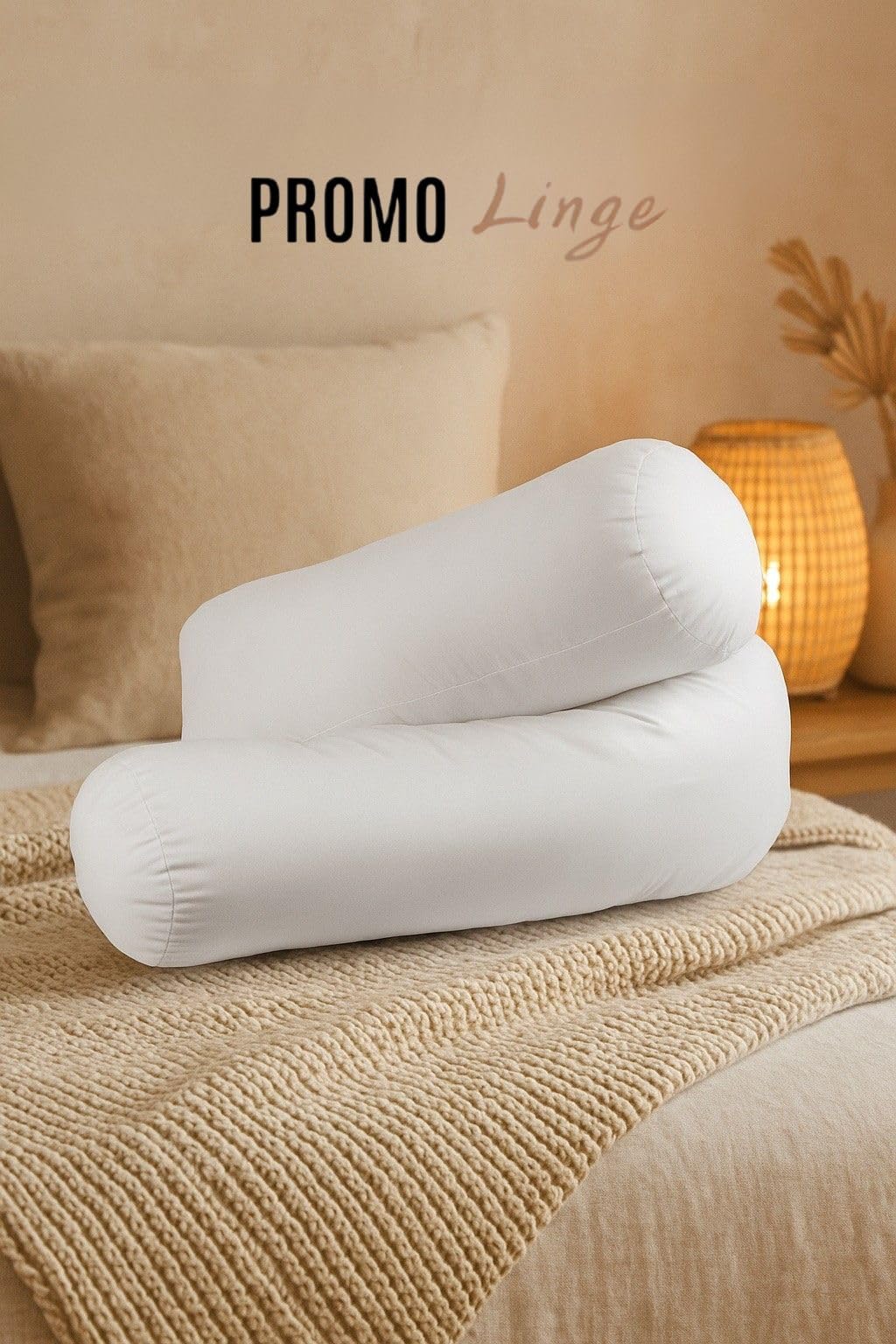 Promo Linge Traversins Polochon Blanc 140 cm polyester