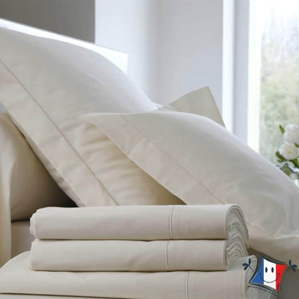 Blanc des Vosges drap plat satin coton 280x320 blanc