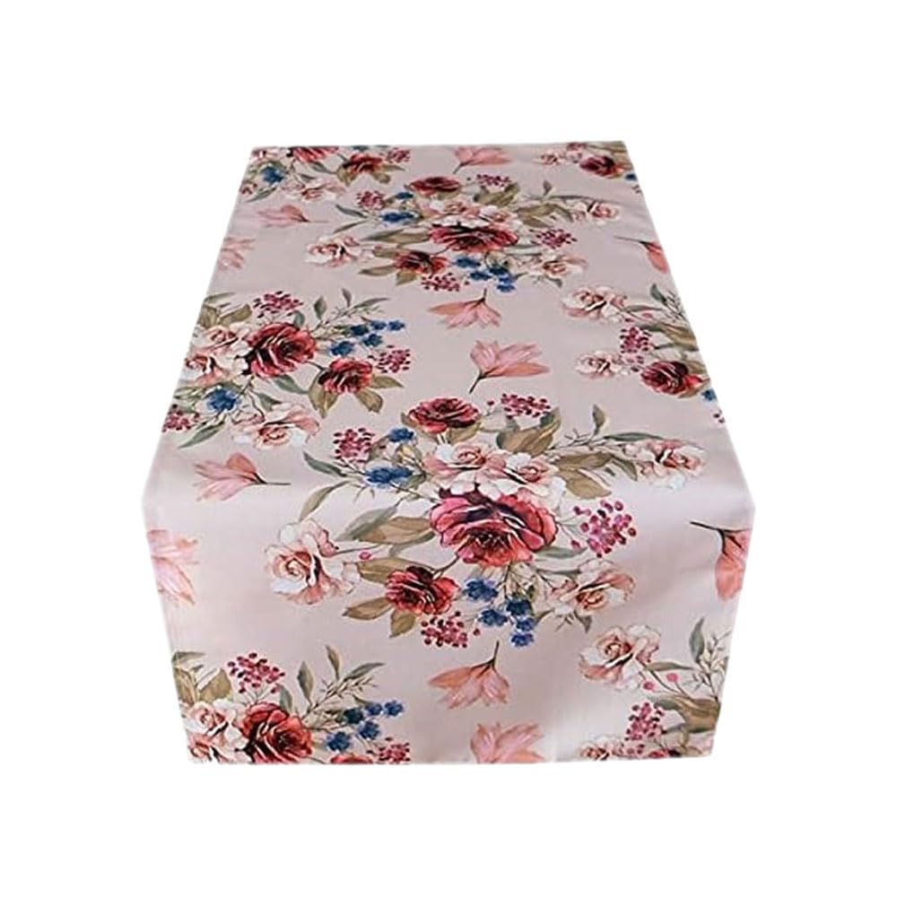 TEXPOT Tischläufer chemin de table fleurs rose polyester