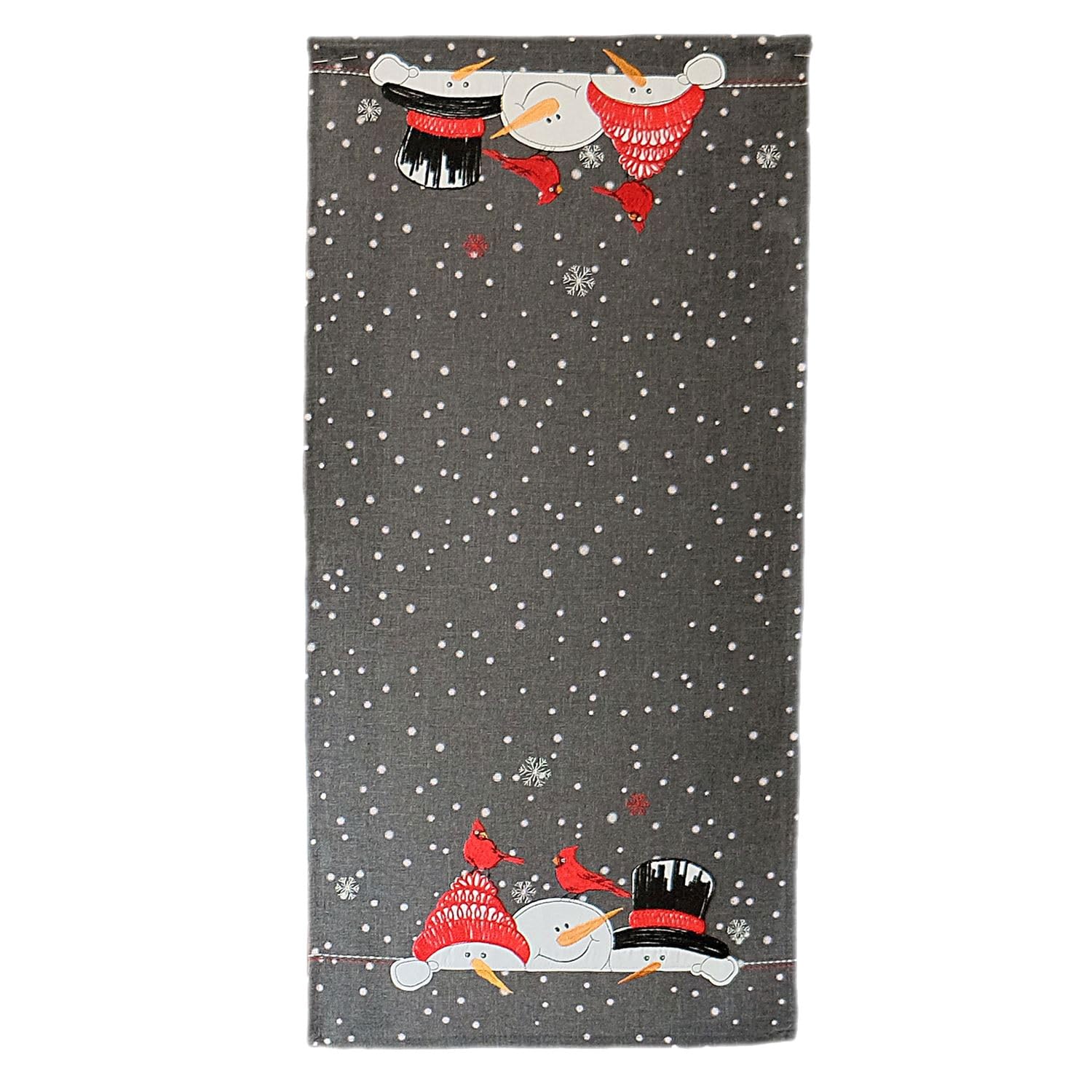 TEXPOT Bonhomme Neige 40x85 chemin de table gris Noël