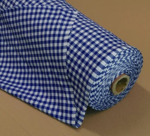 TEXPOT Meterware Tissu coton 160cm bleu vichy 10mm