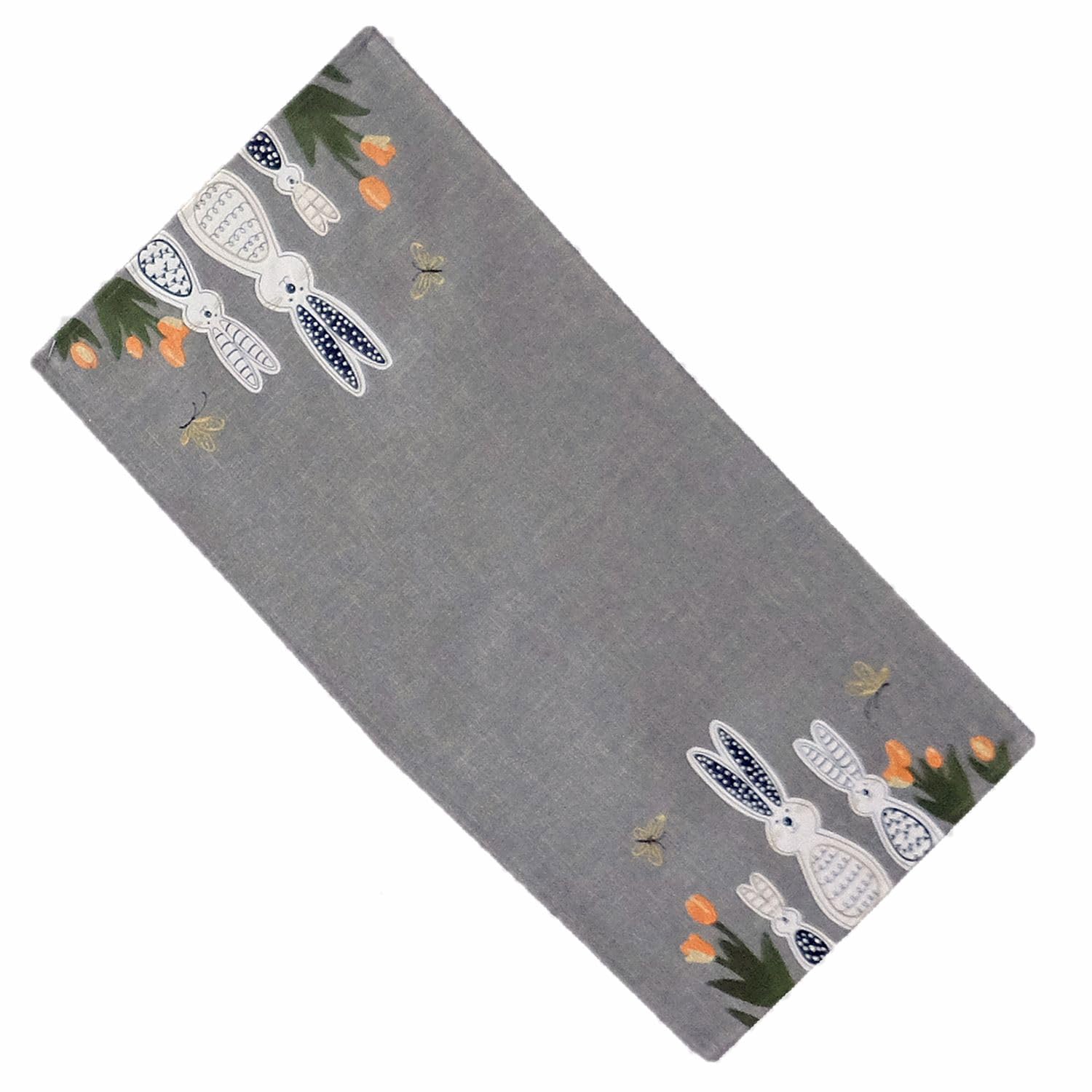 TEXPOT Tischläufer chemin de table 40x140 cm gris lapin de Pâques