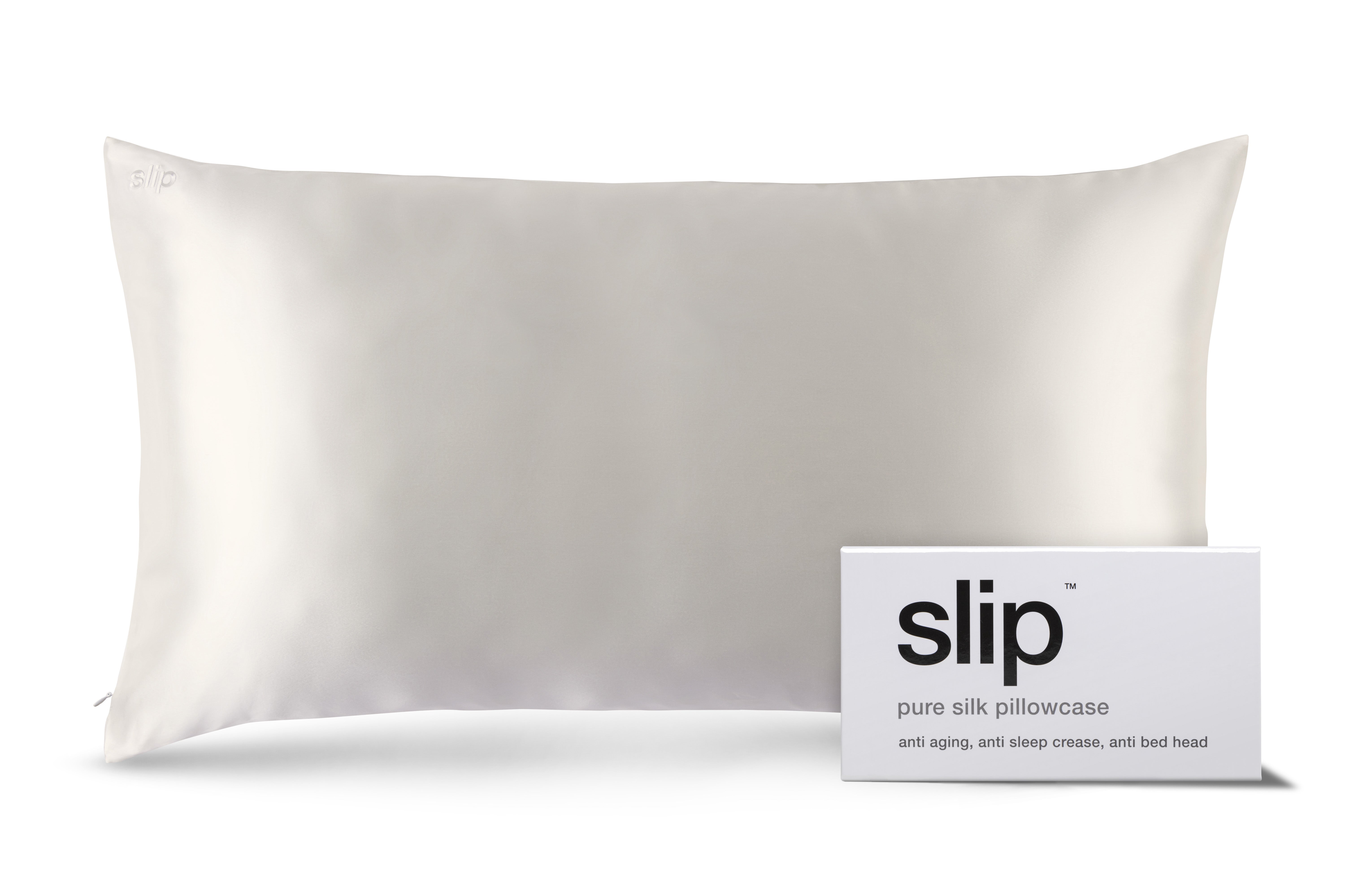 Slip King Zippered White taie d'oreiller 51x91 cm blanc zip
