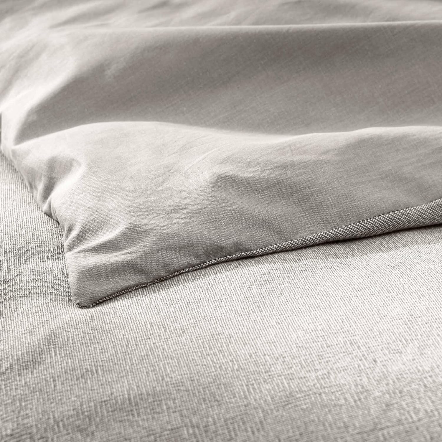 Promo Linge Meline Parure Lit Coton Anthracite 240x220