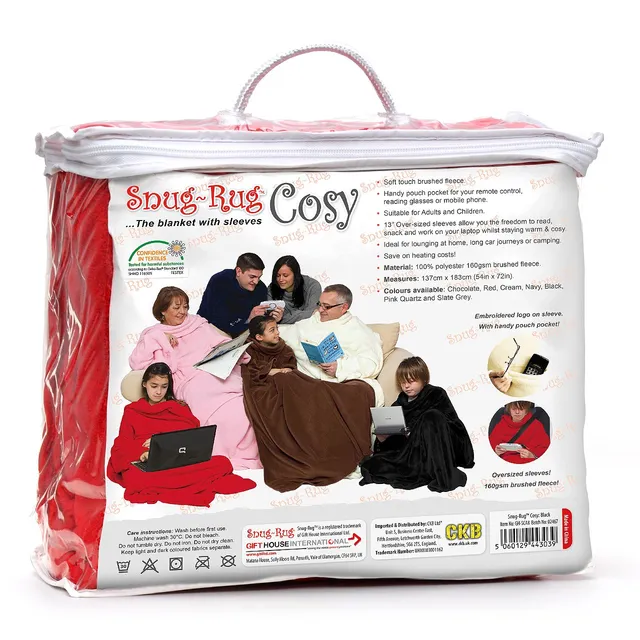 Snug-Rug Cosy Blanket couverture à manches rouge 183x137 cm