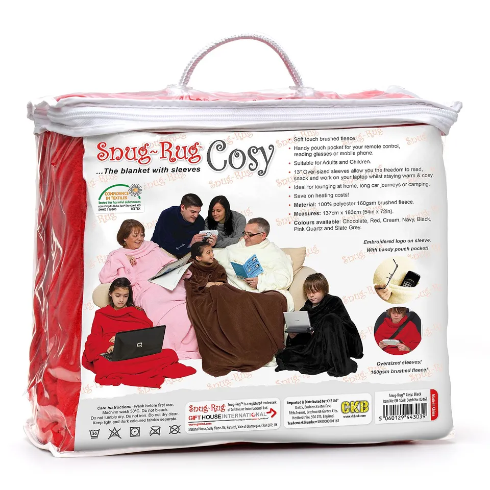Snug-Rug Cosy Blanket couverture à manches rouge 183x137 cm