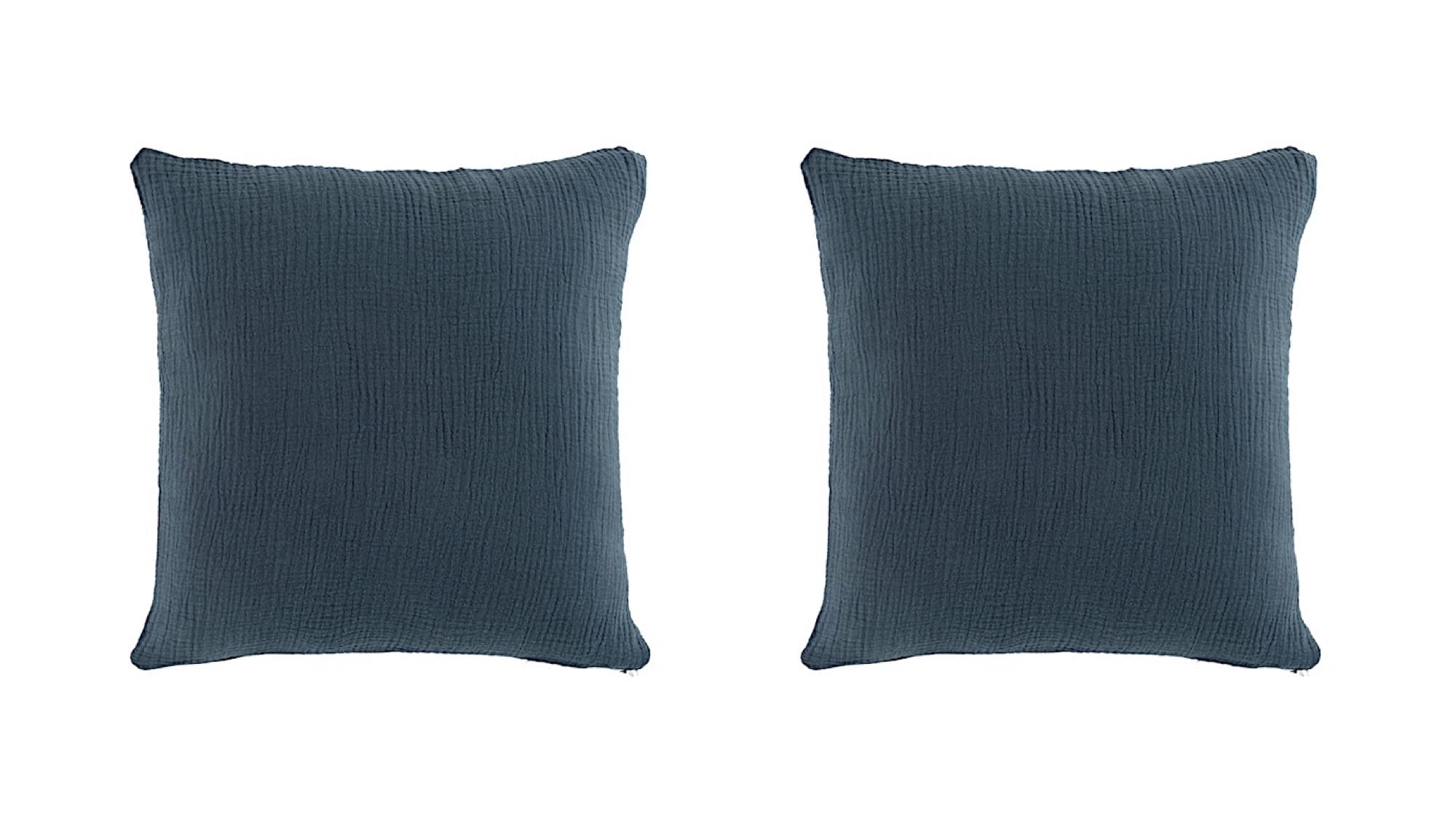Promo Linge Coussins Angelia 40x40 gaze coton anthracite lot 2