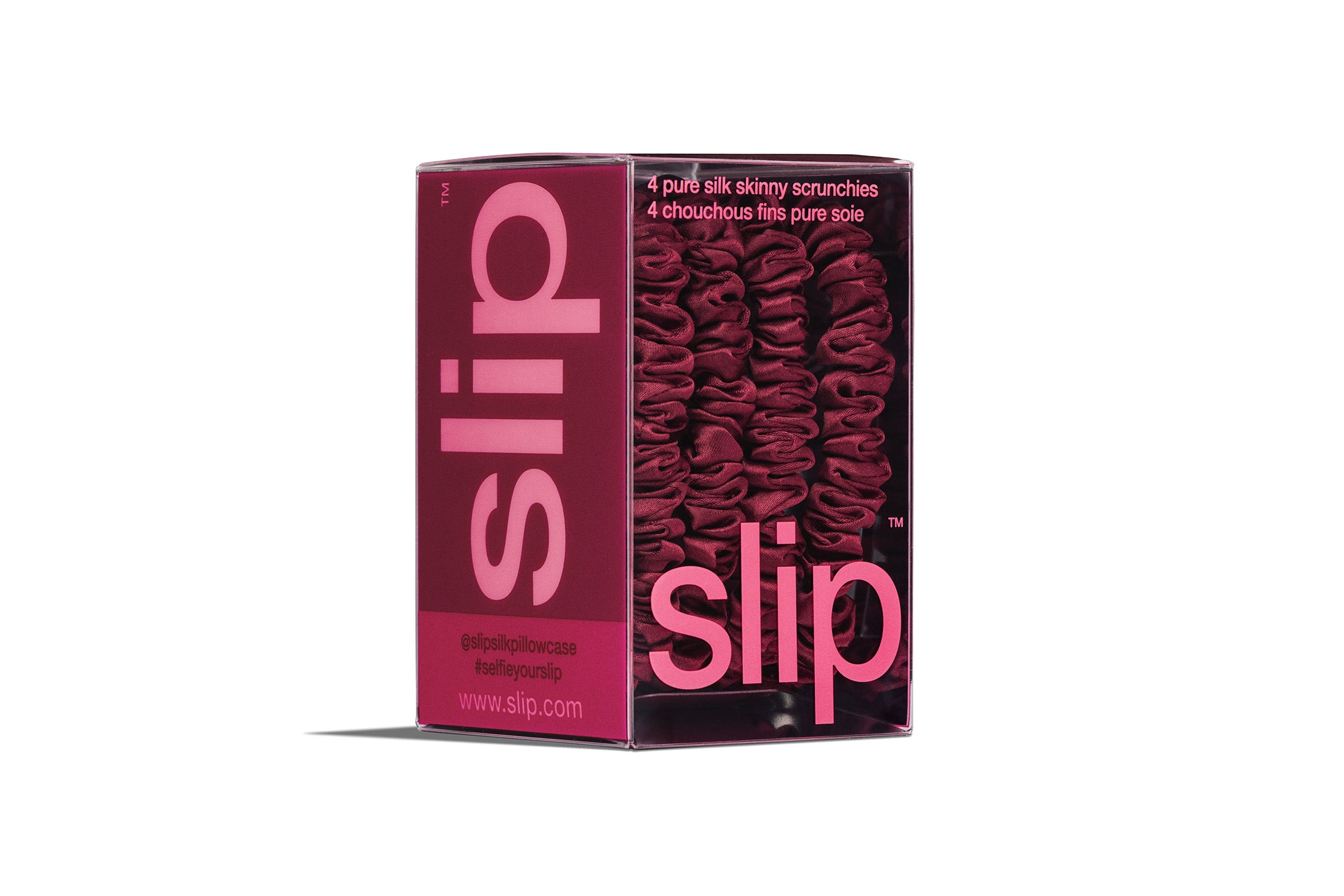 Slip Skinny Scrunchies chouchou soie bordeaux 4 pièces